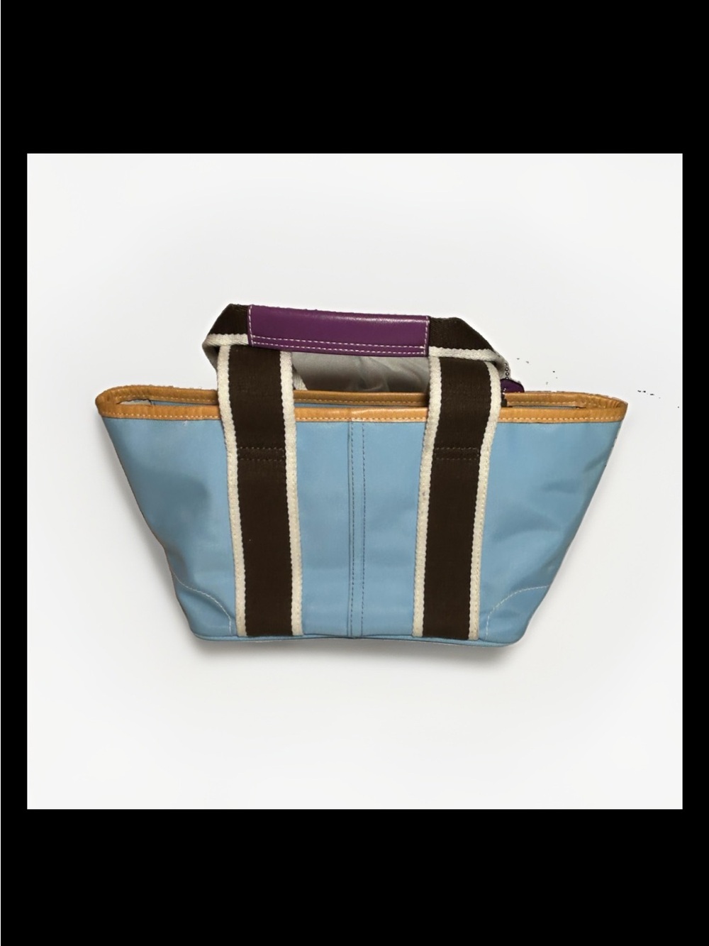 Coach Hamptons Mini Nylon Tote&Wristlet Set,Light Blue/Purple Leather-2005 #6268 - Picture 3 of 13